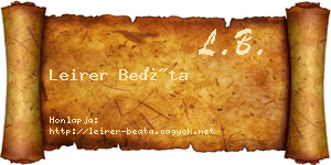Leirer Beáta névjegykártya