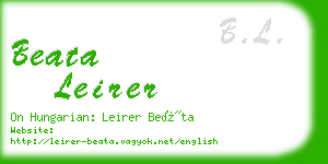 beata leirer business card